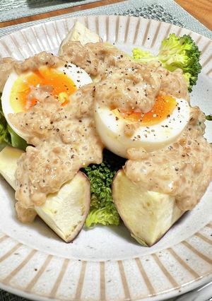 野菜やお肉に簡単おいしい納豆ドレッシング-レシピのメイン写真