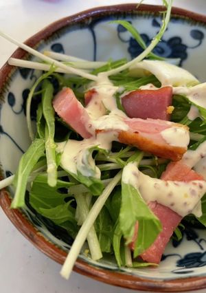 ベーコンと水菜のマスタードマヨサラダ-レシピのメイン写真