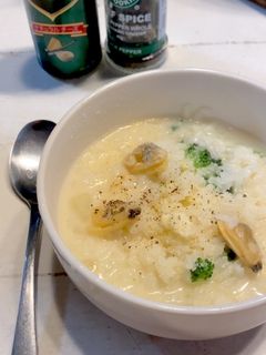 アサリとブロッコリーのクリームリゾット-レシピのメイン写真