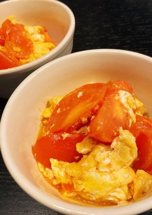 在庫食材でパパッと副菜！トマトと卵炒め☆-レシピのメイン写真