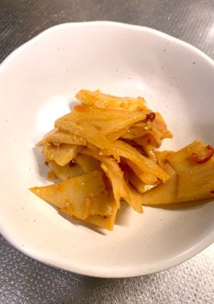 筍で桃屋の食べるラー油を使ったメンマ-レシピのメイン写真