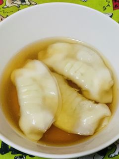 豚の角煮の煮汁で水餃子スープ-レシピのメイン写真