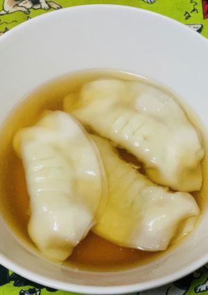 豚の角煮の煮汁で水餃子スープ-レシピのメイン写真