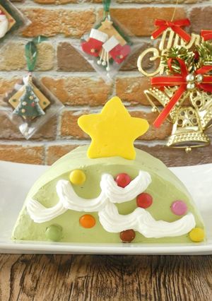 クリスマスツリーのハーフケーキ-レシピのメイン写真