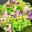 紫色サツマイモとわさび菜とささみのサラダ
