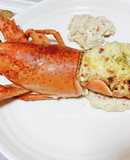 甲羅を生かしたオマール海老チーズ焼き♪