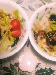 海苔と鰹節とレタスのサラダ-レシピのメイン写真