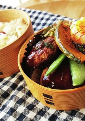 お弁当★冷めてもふっくらカリッハンバーグ-レシピのメイン写真