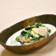 鮭と白菜とほうれん草の豆乳煮