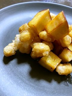 さつまいもと大豆のあめ煮/七尾市学校給食-レシピのメイン写真