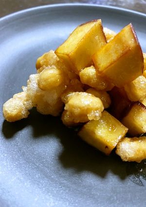 さつまいもと大豆のあめ煮/七尾市学校給食-レシピのメイン写真