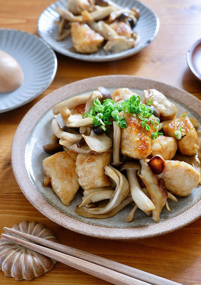 鶏ささみときのこのガリバタしょうゆ-レシピのメイン写真