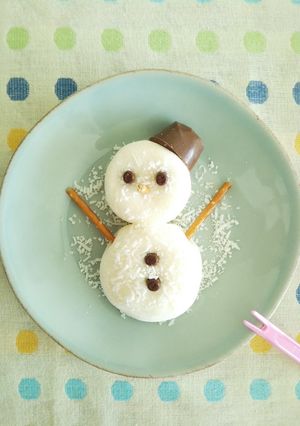 雪の日に☆アイスの簡単雪だるま-レシピのメイン写真
