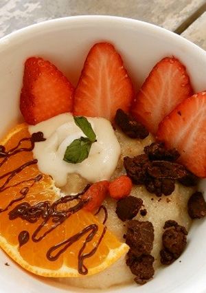 簡単おやつ　ホット発芽玄米ライスプリン-レシピのメイン写真