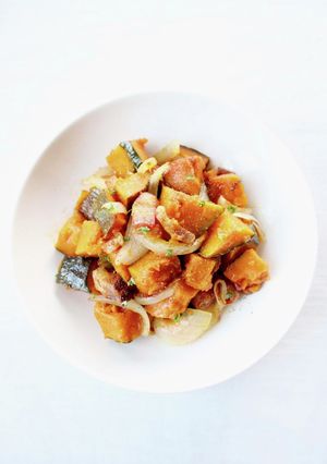 蒸し焼き【かぼちゃのコンソメバターソテー-レシピのメイン写真