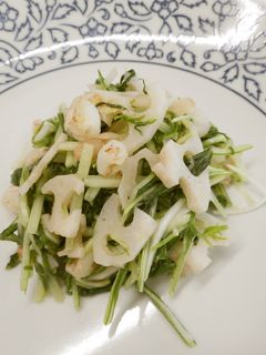 水菜と蓮根のペペロンチーノ風♪めっけ-レシピのメイン写真