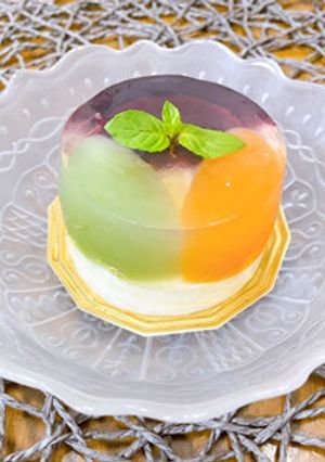 介護食　キラキラフルーツのチーズケーキ-レシピのメイン写真
