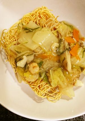 簡単皿うどん:私はハーフ長崎!-レシピのメイン写真
