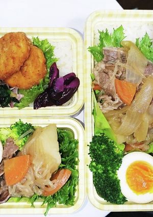 【夫婦弁当195】肉じゃがとナゲット-レシピのメイン写真