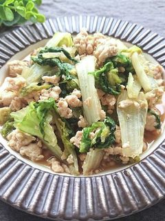鶏むねミンチとレタスのヘルシー甘辛炒め-レシピのメイン写真