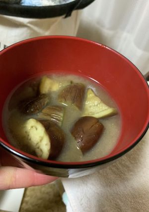 生姜でほっこりナスのお味噌汁-レシピのメイン写真