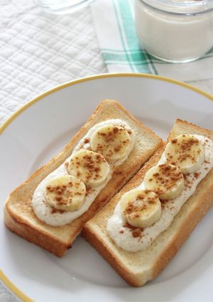 【あまざけ】豆腐クリームバナナトースト-レシピのメイン写真