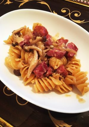 ベーコンときのこのクリームパスタ♡-レシピのメイン写真
