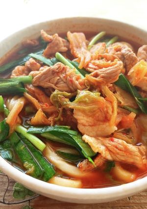 mレンジDEチゲ風うどん-レシピのメイン写真