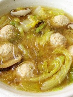 ポン酢で白菜と鶏だんごのはるさめスープ-レシピのメイン写真