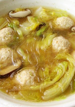 ポン酢で白菜と鶏だんごのはるさめスープ-レシピのメイン写真