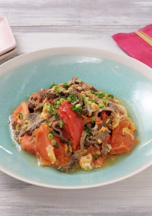 センマイのトマたま炒め-レシピのメイン写真