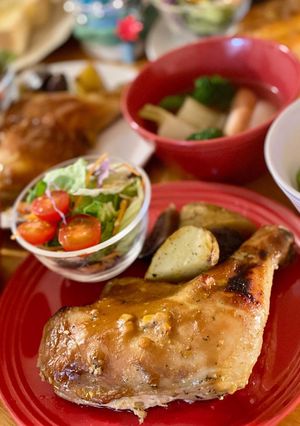 ハニーマスタードローストチキン-レシピのメイン写真