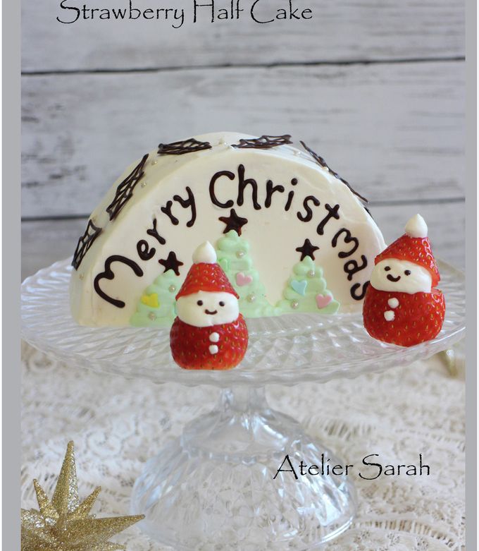 ハーフケーキ♪クリスマスツリー＆サンタ by ｱﾄﾘｴ沙羅 【クックパッド