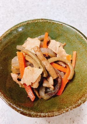 ぜんまいとこんにゃくと豚バラの炒め煮-レシピのメイン写真