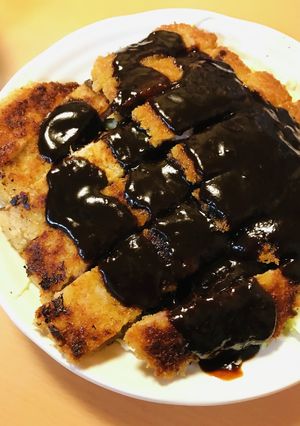 調理カツの揚げ焼き●味噌カツソースかけ-レシピのメイン写真