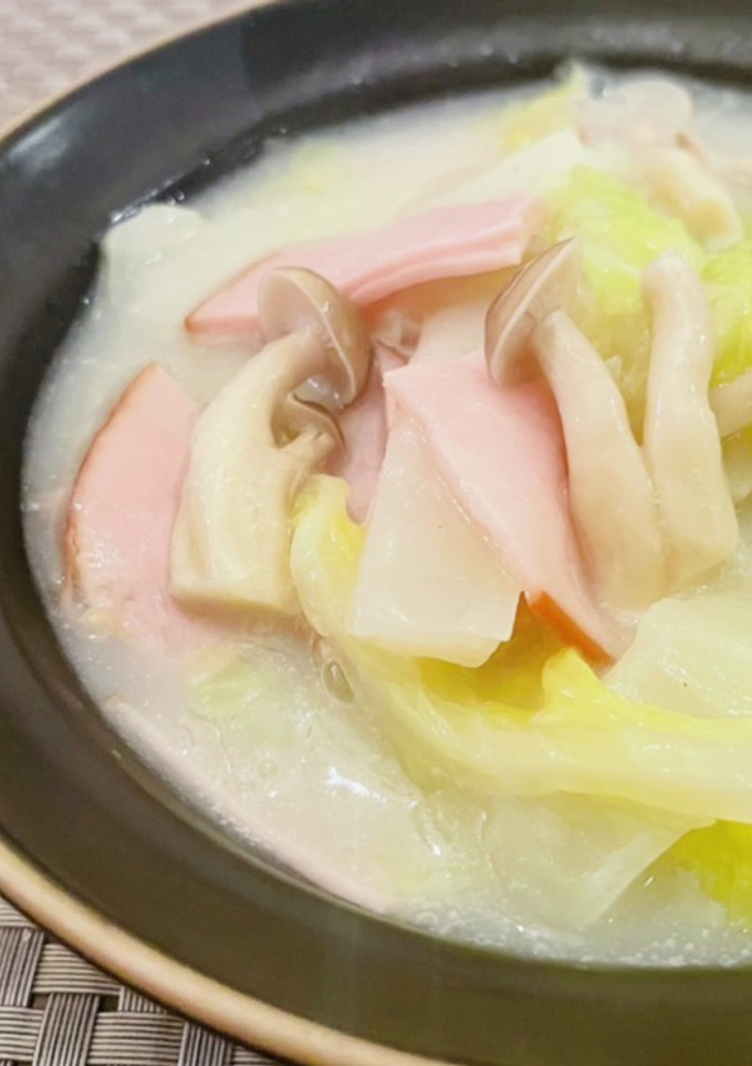 失敗なし♡白菜とハムとしめじのクリーム煮-レシピのメイン写真