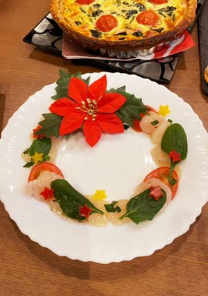 ホタテカルパッチョのクリスマスリース-レシピのメイン写真