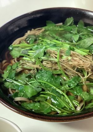 絶対美味いやつ、せり蕎麦-レシピのメイン写真