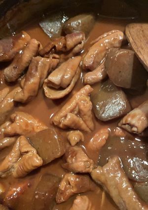 赤い味噌汁の残り汁で超簡単モツ煮！-レシピのメイン写真