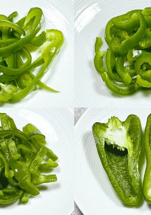 80℃ ピーマンの低温調理 切り方比較-レシピのメイン写真