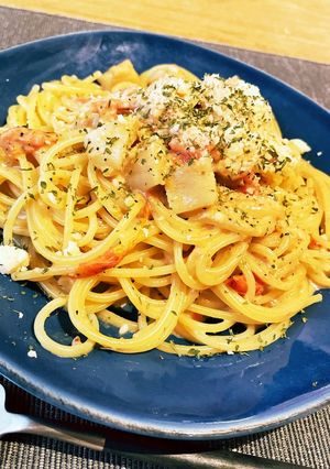 ホタテとアンチョビのクリームパスタ-レシピのメイン写真