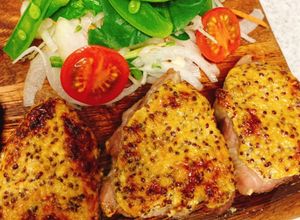 豚厚切り肉のマヨマスタード焼き-レシピのメイン写真