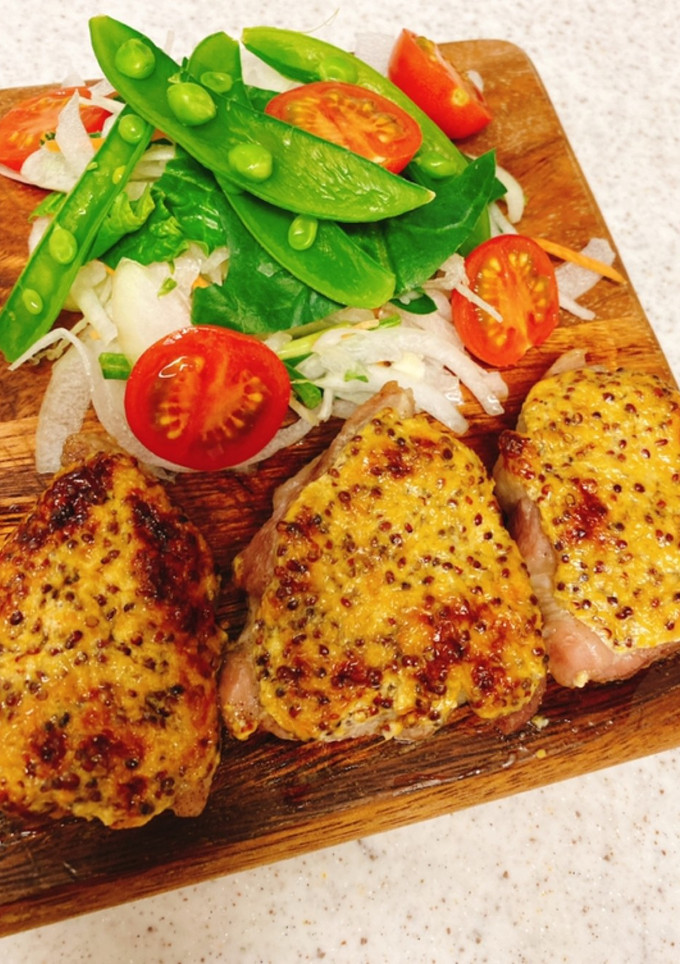 豚厚切り肉のマヨマスタード焼き-レシピのメイン写真