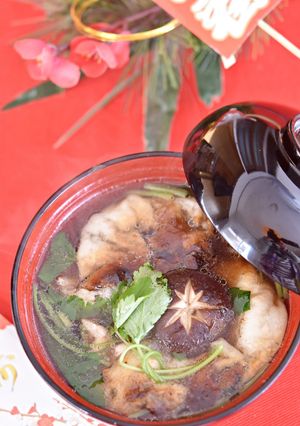 鶏肉と三つ葉のお雑煮-レシピのメイン写真