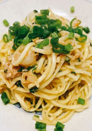 納豆とエビのパスタ-レシピのメイン写真