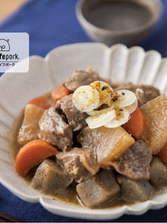 あったかい♪もつ煮風豚肉の味噌煮込み-レシピのメイン写真