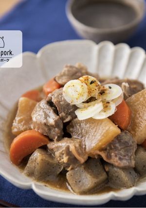 あったかい♪もつ煮風豚肉の味噌煮込み-レシピのメイン写真