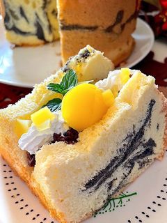 黒ごまマーブルシフォン-レシピのメイン写真