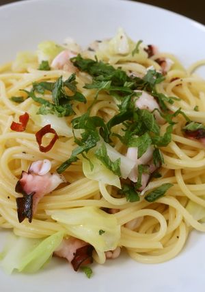 タコとオイルサーディンのパスタ-レシピのメイン写真