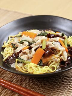 豚肉と小松菜のあんかけ焼きそば-レシピのメイン写真